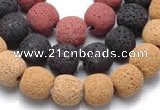 CLV07 14 inch 13mm ball shape natural lava loose beads wholesale