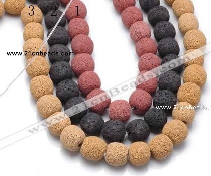 CLV07 14 inch 13mm ball shape natural lava loose beads wholesale