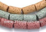 CLV08 14 inches 8*14mm column natural lava loose beads wholesale