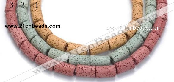 CLV08 14 inches 8*14mm column natural lava loose beads wholesale