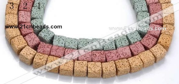 CLV09 14 inches 10mm cubic natural lava loose beads wholesale