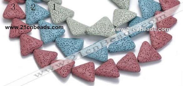 CLV10 14 inches triangle natural lava loose beads wholesale