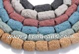 CLV16 14 inches column shape natural lava loose beads wholesale