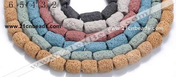 CLV16 14 inches column shape natural lava loose beads wholesale