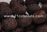 CLV207 15.5 inches 15*20mm freeform coffee natural lava beads wholesale