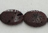 CLV209 15.5 inches 18*25mm oval coffee natural lava beads wholesale