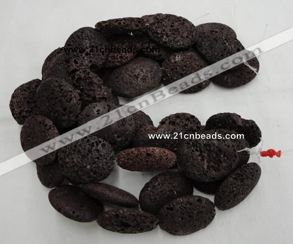 CLV210 15.5 inches 40*50mm oval coffee natural lava beads wholesale