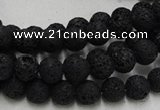 CLV211 15.5 inches 6mm round black natural lava beads wholesale