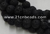 CLV212 15.5 inches 8mm round black natural lava beads wholesale