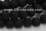 CLV213 15.5 inches 10mm round black natural lava beads wholesale