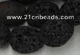 CLV217 15.5 inches 20*26mm freeform black natural lava beads wholesale