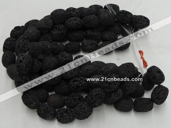 CLV217 15.5 inches 20*26mm freeform black natural lava beads wholesale