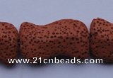 CLV22 15 inches 19*30mm marquise red natural lava beads wholesale