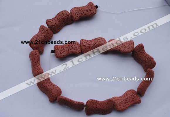 CLV22 15 inches 19*30mm marquise red natural lava beads wholesale