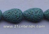 CLV24 15.5 inches 13*19mm teardrop blue natural lava beads wholesale