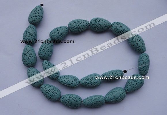 CLV24 15.5 inches 13*19mm teardrop blue natural lava beads wholesale