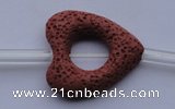 CLV26 15.5 inches 27*29mm heart red natural lava beads wholesale