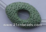 CLV28 16.5 inches 20*32mm oval green natural lava beads wholesale