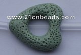 CLV29 15.5 inches 27*29mm heart green natural lava beads wholesale