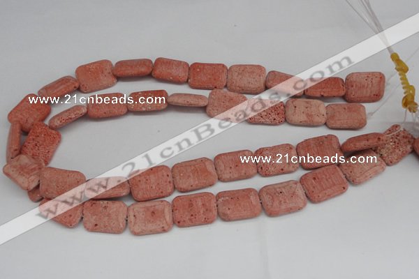 CLV300 15.5 inches 15*20mm rectangle lava beads wholesale