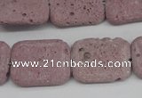 CLV301 15.5 inches 15*20mm rectangle lava beads wholesale