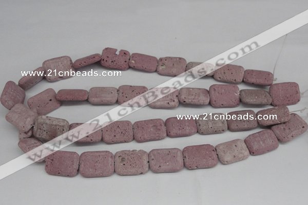 CLV301 15.5 inches 15*20mm rectangle lava beads wholesale