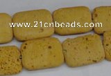 CLV302 15.5 inches 15*20mm rectangle lava beads wholesale