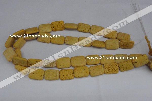 CLV302 15.5 inches 15*20mm rectangle lava beads wholesale