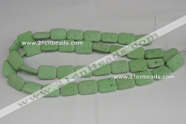 CLV303 15.5 inches 15*20mm rectangle lava beads wholesale