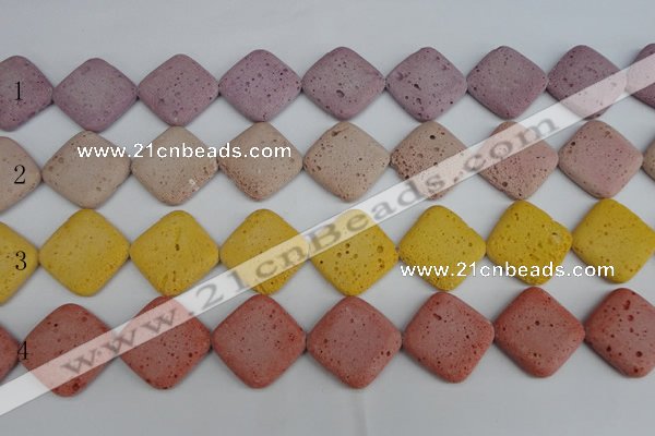 CLV309 15.5 inches 25*25mm diamond lava beads wholesale