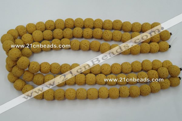 CLV370 15.5 inches 12mm ball dyed lava beads wholesale