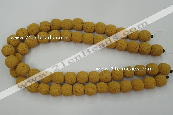 CLV372 15.5 inches 14mm ball dyed lava beads wholesale