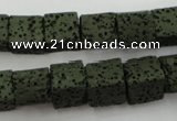 CLV390 15.5 inches 10*10mm cube dyed lava beads wholesale