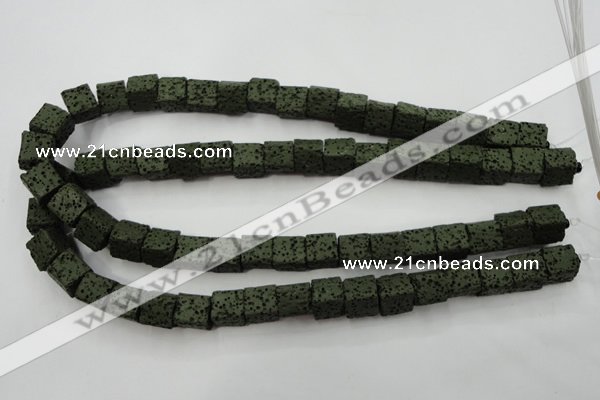 CLV390 15.5 inches 10*10mm cube dyed lava beads wholesale