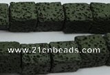 CLV391 15.5 inches 12*13*15mm cuboid dyed lava beads wholesale