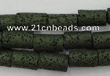 CLV393 15.5 inches 8*14mm tube dyed lava beads wholesale