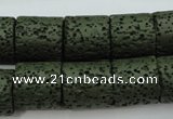 CLV394 15.5 inches 15*15mm tube dyed lava beads wholesale