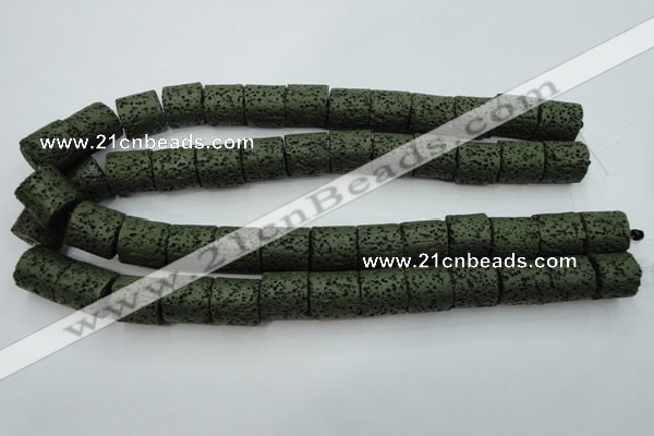 CLV394 15.5 inches 15*15mm tube dyed lava beads wholesale