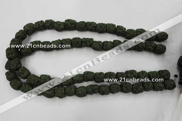 CLV395 15.5 inches 13*13mm nuggets dyed lava beads wholesale