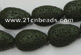 CLV398 15.5 inches 16*22mm flat teardrop dyed lava beads wholesale