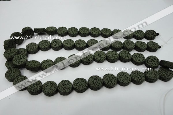 CLV400 15.5 inches 6*15mm coin dyed lava beads wholesale