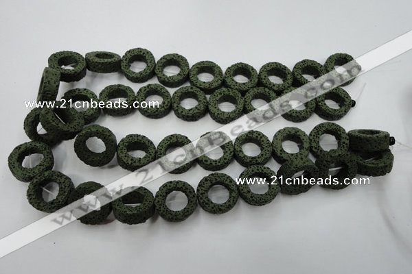 CLV409 15.5 inches 8*20mm donut dyed lava beads wholesale