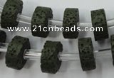 CLV410 15.5 inches 6*15mm tyre dyed lava beads wholesale