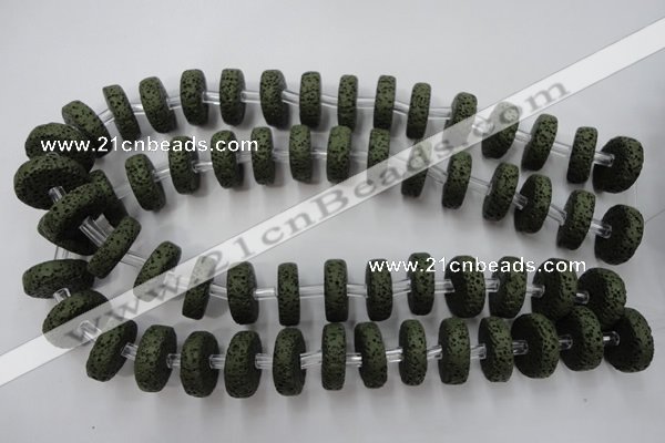 CLV411 15.5 inches 7*20mm tyre dyed lava beads wholesale