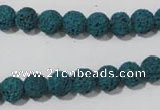 CLV452 15.5 inches 8mm round dyed blue lava beads wholesale