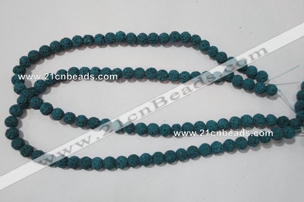 CLV452 15.5 inches 8mm round dyed blue lava beads wholesale