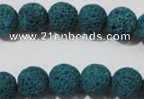 CLV453 15.5 inches 10mm round dyed blue lava beads wholesale