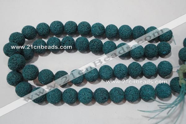 CLV455 15.5 inches 14mm round dyed blue lava beads wholesale