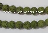 CLV460 15.5 inches 8mm round dyed green lava beads wholesale