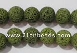 CLV461 15.5 inches 10mm round dyed green lava beads wholesale